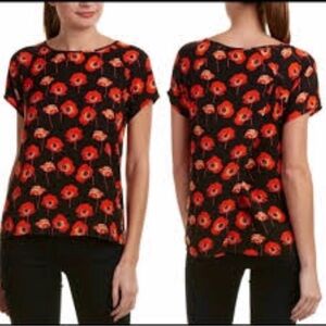Cabi Poppy Blouse #3251  Floral Short-Sleeve